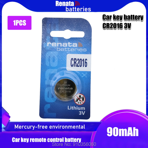 1 шт./лот RENATA CR2016 3 в, 100% оригинальная литиевая батарея для автомобильных ключей, часов, пультов дистанционного управления, игрушек ECR2016 GPCR2016, батарея для кнопок ► Фото 1/6