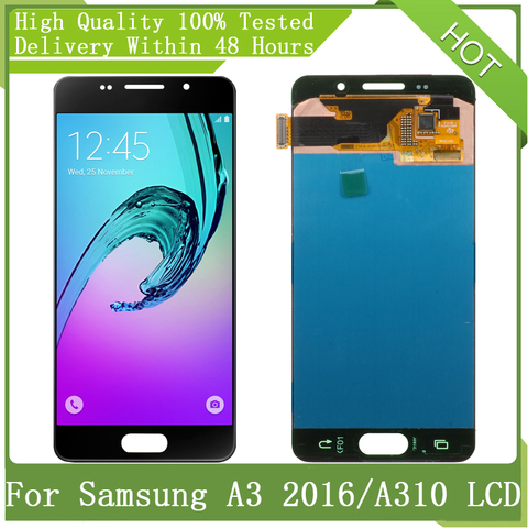 Для SAMSUNG GALAXY 4,7 ''Super AMOLED A3 2016 A310 A310F A310H A310M A3100 ЖК-дисплей сенсорный экран дигитайзер сборка ► Фото 1/6