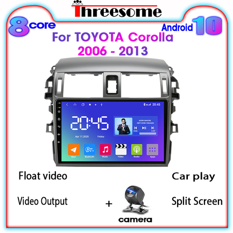 Мультимедийная магнитола для Toyota Corolla E140/10,0 150-2006, 9 дюймов, Android 2013, 4 Гб + 64 ГБ ► Фото 1/6