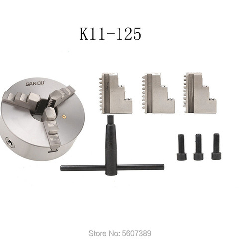 SANOU 3-х кулачковый токарный патрон 125 мм K11-125 Самоцентрирующийся упрочненный Реверсивный инструмент для сверлильного фрезерного станка ► Фото 1/6