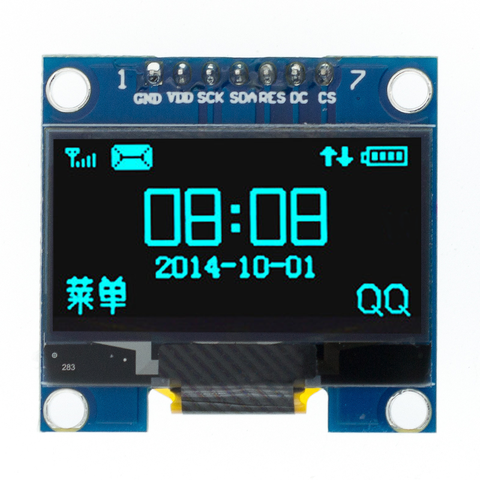 Модуль светодиодный светодиодного дисплея O 1,3 дюйма, 1 шт., SPI 128X64, 1,3 дюйма, модуль светодиодного ЖК-дисплея O светодиодный 1,3 дюйма SPI Communicate D14 для Arduino ► Фото 1/3