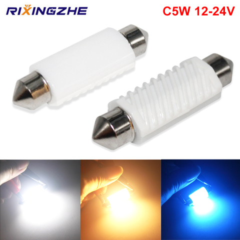 1 шт. 12-24 В C5W LED C10W Canbus Festoon 31/36/39/41 мм, лампа для чтения салона, без ошибок, цвет белый ► Фото 1/6