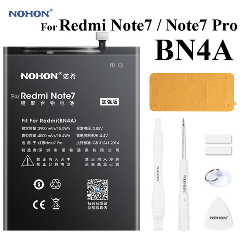 Аккумулятор Nohon для Xiaomi Redmi Note 7 Pro, 7Pro, Note7, BN4A, 3900-4000 мАч, литий-полимерные аккумуляторы высокой емкости для Mi Redmi Note 7Pro ► Фото 1/6
