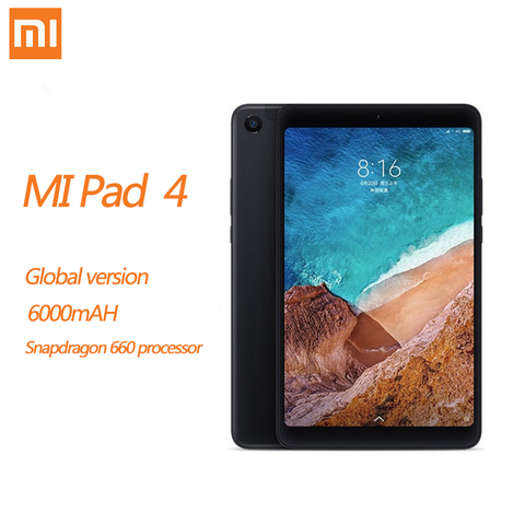 Xiaomi MI Pad 4 8,0 4 Гб + 64 Гб 98 Новый дюймовый планшетный ПК с системой андроида WIFI модем LTE HD Дисплей 6000 мАч MIUI 9,0 Snapdragon 660 ядра Кабельный тестер кабеля 8 шт. ► Фото 1/6