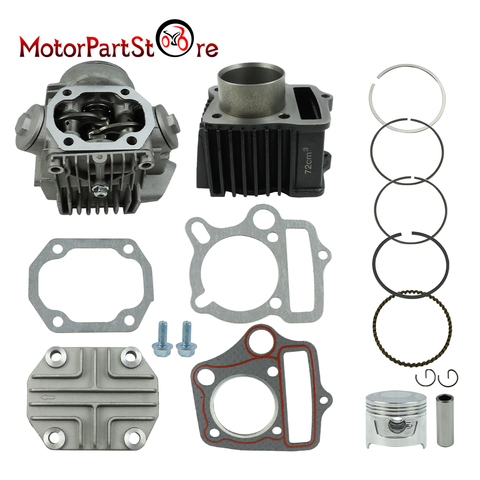 Цилиндр Головка блока цилиндров Автоматическая Головка блока цилиндров кольца комплект для ремонта и восстановления для Honda ATC70 C70 CT70 TRX70 90 CRF70 XR70 S65 70CC CL70 XL70 SL70 ATV ► Фото 1/6