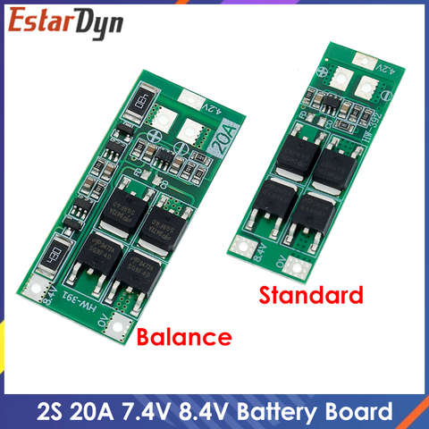 2S 20A 7,4 V 8,4 V 18650 Защитная плата литиевой батареи/плата BMS стандартная балансировочная версия ► Фото 1/6