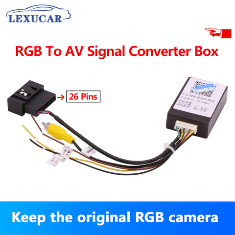 26 PINS  RGB to CVBS (RCA) AV Signal Converter Adapter  for Factory RGB Original Rearview Backup Camera For VW passat CC Tiguan ► Фото 1/3