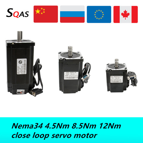 Nema34 close loop servo motor 86HB250-80/86HB250-118/86HB250-156 двигатель постоянного тока + 3 метра кодер кабель для ЧПУ ► Фото 1/6