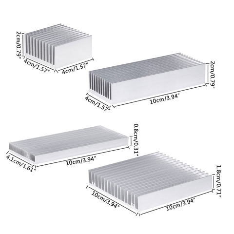 Экструдированный алюминиевый радиатор для высокомощного светодиодный IC Chip Cooler Радиатор теплоотвода ► Фото 1/6