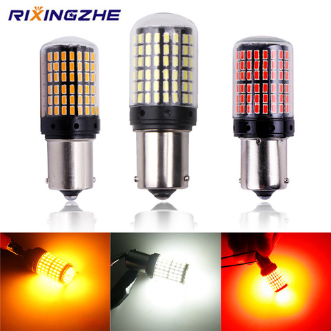 Светодиодсветодиодный лампы RXZ P21W PY21w T20 W21W 7440 LED без ошибок 1156 BA15S BAU15S 3014 144smd, автомобильные поворотники, стоп-сигналы canbus ► Фото 1/6