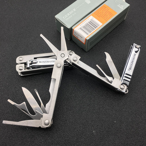 Foldable MINI Scissors Nail Clipper Cutter Bottle Opener Knife Sets EDC tools Stainless Keychain Tool ► Фото 1/5
