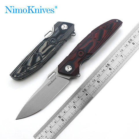 Ножи Nimo, оригинальный дизайн, портативный быстро открывающийся складной нож, лезвие D2, лезвие, камни, мойка, Ручка G10, уличный инструмент для повседневного использования ► Фото 1/6