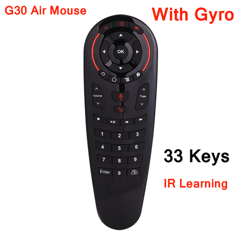 G30S 33 ключа 2,4G гироскоп зондирования полный сенсорный Air Mouse ИК Google Assistant G30 S интеллектуальный пульт дистанционного управления Управление для коробка PK G20S ► Фото 1/6