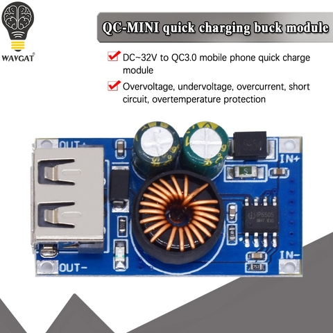 Ip6505 USB DC понижающий модуль 12V 24V постоянного тока до QC2.0 QC3.0, быстрая зарядка, мобильный телефон зарядная плата для Apple Huawei FCP быстрое зарядное устройство ► Фото 1/1