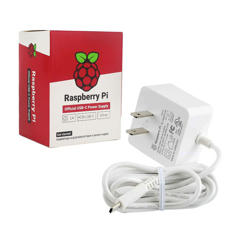 Оригинальный официальный адаптер питания Raspberry Pi 4 Model B, 5,1 в, 3 А, для Raspberry Pi 4, USB Type-C, зарядное устройство, вилка стандарта ЕС, США, Великобритании ► Фото 1/5