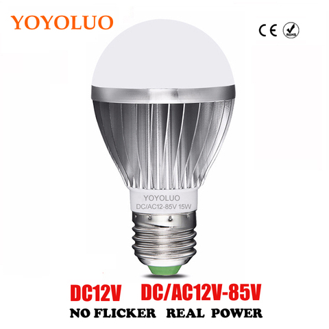 Светодиодная лампа YOYOLUO E27, энергосберегающая лампа для наружного освещения, 1 шт., 12 В, 24 В, 36 В переменного тока, 3 Вт, 6 Вт, 9 Вт, 12 Вт, 15 Вт ► Фото 1/6