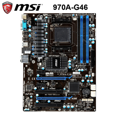 Разъем AM3/AM3 + MSI 970A-G46 системная плата AMD 970 AMD FX/Phenom II/Sempron DDR3 32 Гб оригинальная десктопная Материнская плата MSI 970A-G46 970 ► Фото 1/4