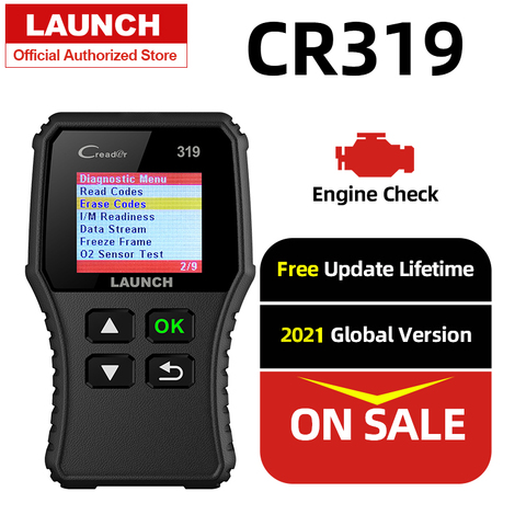 Launch Creader 319 OBD2 сканер автомобильный считыватель кодов OBDII OBD 2 сканирующий инструмент Проверка кода неисправности двигателя чтение cr319 CR3001 Creader 3001 ► Фото 1/6