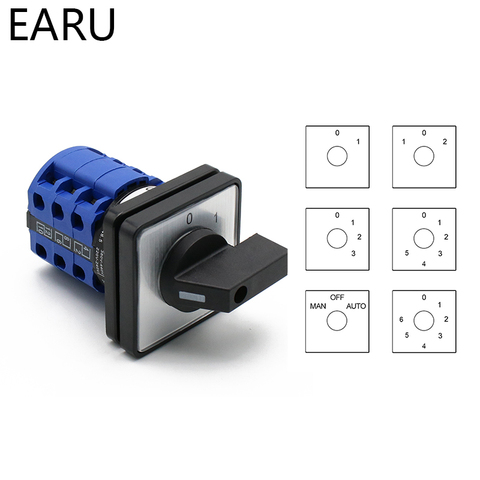 LW26-20 Electric 2/3/4/6/7 позиционный серебряный контакт 20A 660V 3-полюсный контроль универсальный поворотный переключатель для камеры ► Фото 1/6