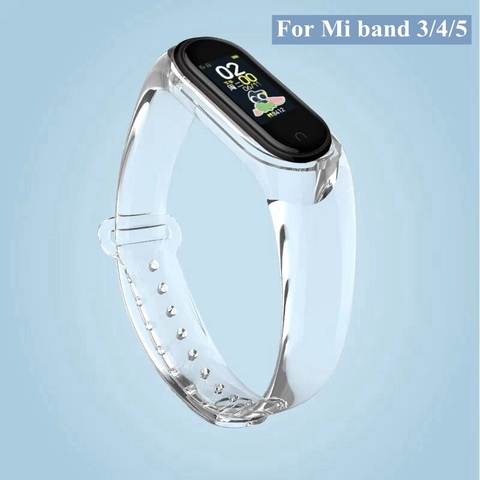 Прозрачный ремешок для Xiaomi Mi band 4 5 3 прозрачный браслет для Xiomi Mi band5 band4 band3 Corea Miband 4 5 сменный Браслет ► Фото 1/6