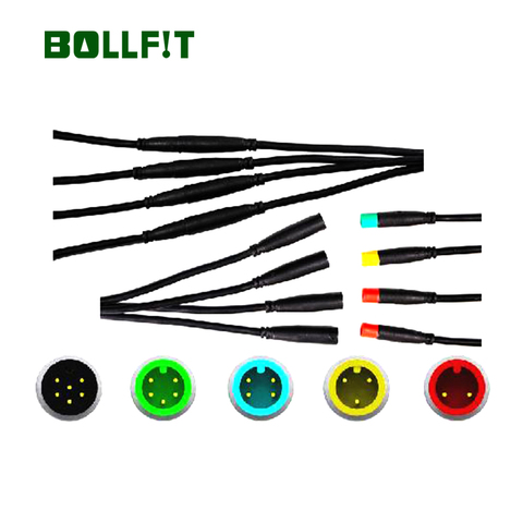 Водонепроницаемый кабель BOLLFIT Julet 2 3 4 5 6 Pin 2 поколения, электрический удлинитель для велосипеда Ebike, соединительный кабель, детали для электр... ► Фото 1/6
