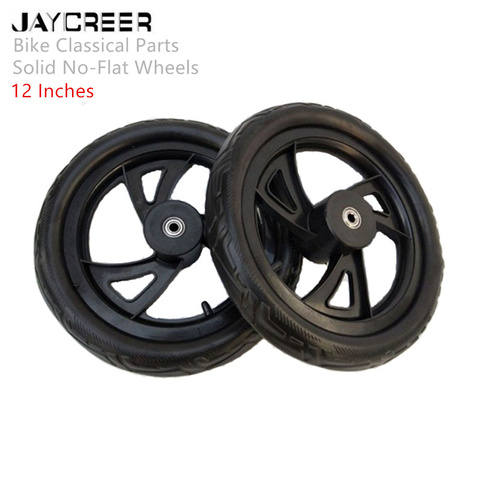 JayCreer 2PCS-Pack 12 дюймовые однотонные плоские колеса с подшипником для детей, балансирующие велосипеды ► Фото 1/6