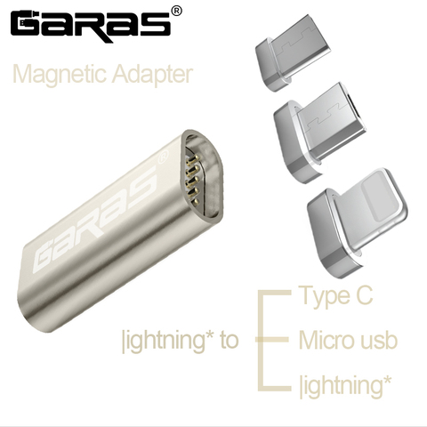 Адаптер GARAS на Type C/Micro USB Магнитный адаптер Android 3 в 1 кабель передачи данных преобразователь на Micro USB/USB C ► Фото 1/6