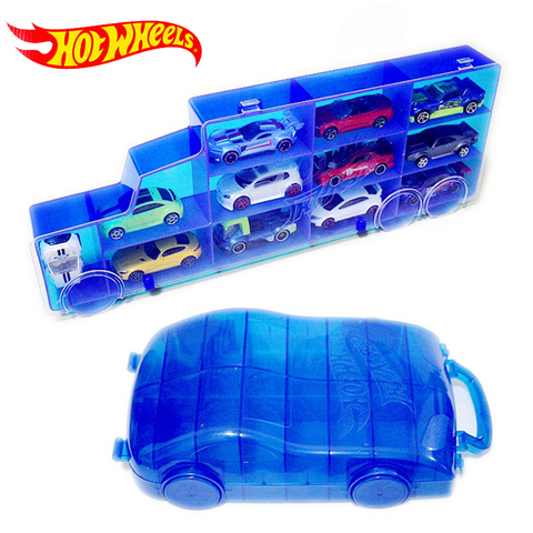 Hot Wheels портативный пластиковый ящик для хранения, 16 спортивных литых моделей автомобилей, игрушки для детей, развивающий грузовик, мальчик, ... ► Фото 1/6