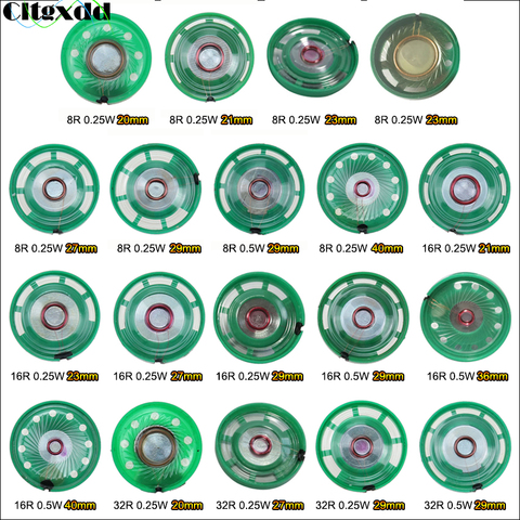 Cltgxdd 1 шт. ультра-тонкий динамик дверной Звонок Рог Игрушка-Автомобильный рожок 8/16/32 Ом 0,5 Вт 0,25 Вт 8R 16R 32R динамик 20 21 23 27 29 мм диаметр ► Фото 1/6