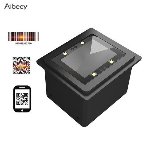 Aibecy Встроенный сканер штрих-кода, самовсасывающий 1D/2D/QR считыватель штрих-кодов, модуль, сканер, USB подключение, поддержка управления командой ► Фото 1/6