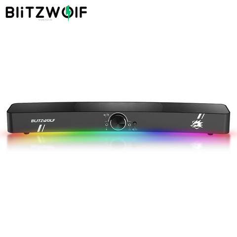 BlitzWolf BW-GS3 компьютерная игра Динамик s с цветовой моделью RGB светильник Мощность Фул бас 360 ° стерео звуковая карта USB Мощность 3,5 мм звуковая панель Динамик для ПК ► Фото 1/6