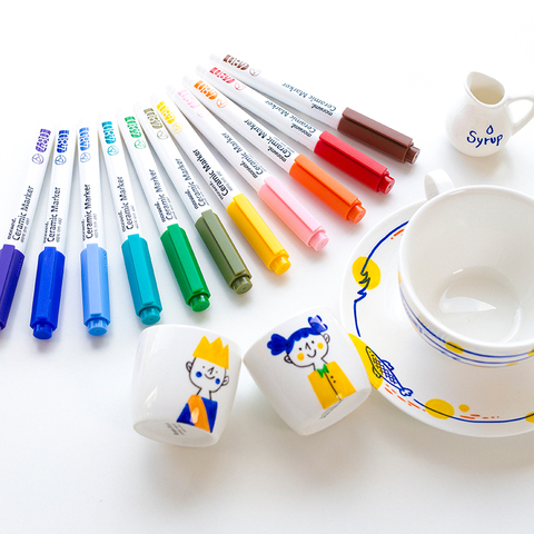 12 цветов, керамический маркер, ручка 1,4 мм, пуля, мономи 480 для творчества, рисования, рисования, граффити, корейские канцелярские принадлежности, подарок для школьников, A6470 ► Фото 1/6