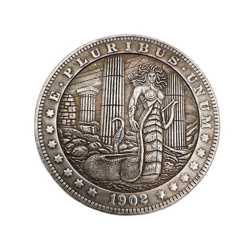 Юбилейные Монеты Medusa Coin 1902 Wanderer Морган, серебряная тарелка, ремесла, собирать монеты, украшение для дома, подарки ► Фото 1/6