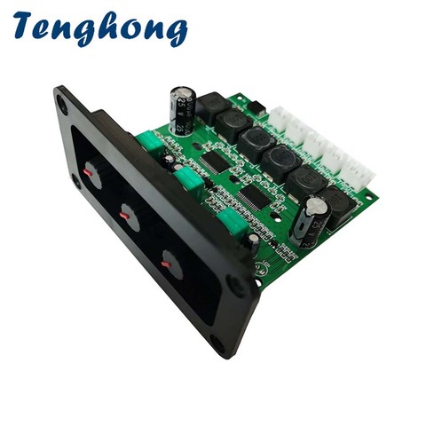 Плата усилителя сабвуфера Tenghong TPA3118DD2 30Wx2 + 60 Вт HiFi 2,1, Плата усилителя цифрового звука высокой мощности, плата «сделай сам» с панелью ► Фото 1/6