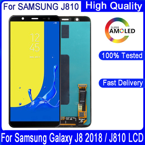 Оригинальный дисплей Super AMOLED 2022 дюйма для SAMSUNG Galaxy J8 6,0 J810 J810F SM-J810F J810G J810Y, сменный сенсорный экран в сборе ► Фото 1/6