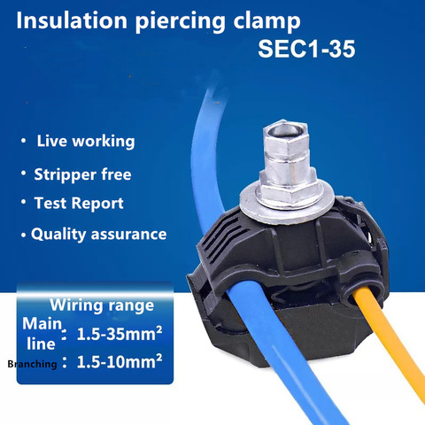 Соединитель для пирсинга изоляции 1 кВ, зажим для пирсинга изоляции, ipc, пирсинговый зажим, Кабельный соединитель 1,5-35, обслуживание 1,5-10 ► Фото 1/6