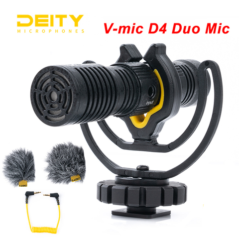 Aputure Deity V-Mic D4 Duo микрофон мини переносной Диктофон Двойной кардиоидный микрофон для интервью Vlog Pocket Cam DSLR камера ► Фото 1/6