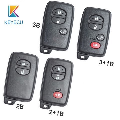 KEYECU для Toyota Prius Land Cruiser, запасной чехол для автомобильного ключа с дистанционным управлением, 2/3/4 кнопки с нерезаемым лезвием HYQ14AAB ► Фото 1/6