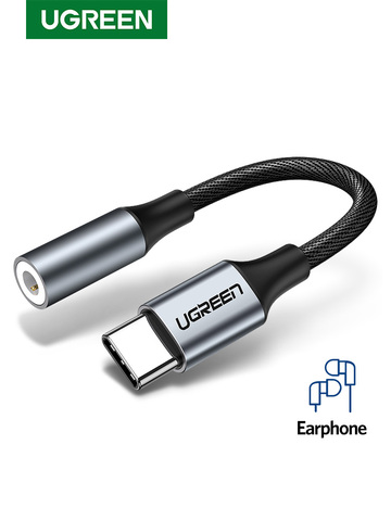 Ugreen Тип C 3,5 Jack наушники USB C до 3,5 мм AUX Наушники адаптер аудио кабель для Huawei V30 mate 20 P30 pro Xiaomi Mi 10 9 ► Фото 1/6