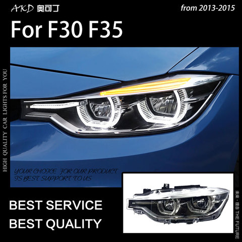 Автомобильный стайлинг фары для F30 фары 2013-2015 F35 светодиодный ные фары 320i 318i 325i DRL Angel Eye Beam автомобильные аксессуары ► Фото 1/5