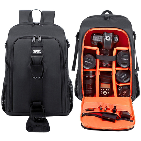 Водонепроницаемый рюкзак для фотокамеры, вместительная сумка для зеркальных камер и видеокамер, с дождевиком, для Canon, Nikon, Sony, Pentax ► Фото 1/6