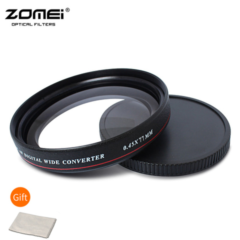 Широкоугольный фильтр ZOMEI 49/52/77 мм 0.45X, Многослойное оптическое стекло AGC MC AF, широкоугольный преобразователь для объектива цифровой зеркальной камеры ► Фото 1/6