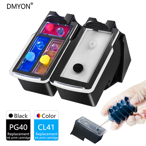 DMYON PG40 CL41 перезаправляемый картридж для hp Canon PG40 CL41 Pixma MP140 MP150 MP160 MP180 MP190 MP210 MP220 MP450 MP470 принтер ► Фото 1/6