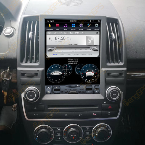 Магнитола для Land Rover Freelander 2 2007-2015 с вертикальным экраном в стиле Тесла на платформе Android, gps, радио, стерео, мультимедийный плеер ► Фото 1/6