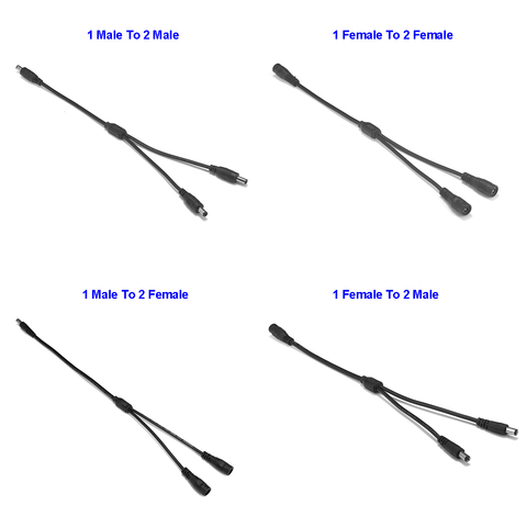 5,5 мм x 2,1 мм 1 к 2 Way 5 в 12 В 24 В DC разделитель кабель питания штекер гнездо разъем медный провод для светодиодной ленты CCTV камеры ► Фото 1/6