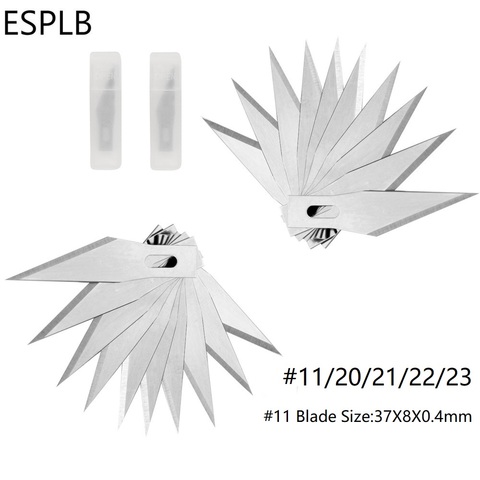 Лезвия для ножей из нержавеющей стали, 20 шт. # No.11/20/21/22/23 хирургический Скальпель для гравировки по дереву, сменные лезвия ► Фото 1/6
