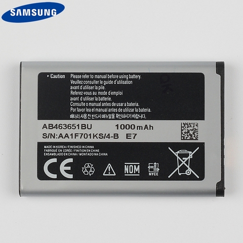 Оригинальная Аккумуляторная батарея Samsung AB463651BU для Samsung S5630C S5560 C3518 J800 J808 F339 S5296 L700 W559 S5628 B3410 L708E SGH-L700 ► Фото 1/1