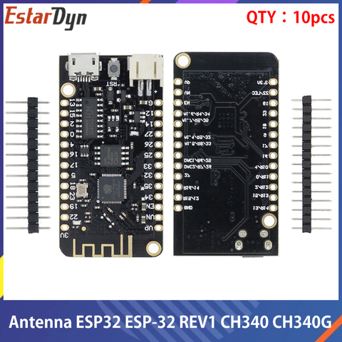 Wi-Fi Bluetooth макетная плата антенна ESP32 ESP-32 REV1 CH340 CH340G MicroPython Micro USB литиевая Батарея Интерфейс 10 шт. ► Фото 1/6