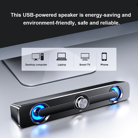 SADA V-111 компьютерный динамик USB проводной мощный бар стерео сабвуфер басовый динамик для ПК ноутбука телефона планшета объемный звук коробка ► Фото 1/6