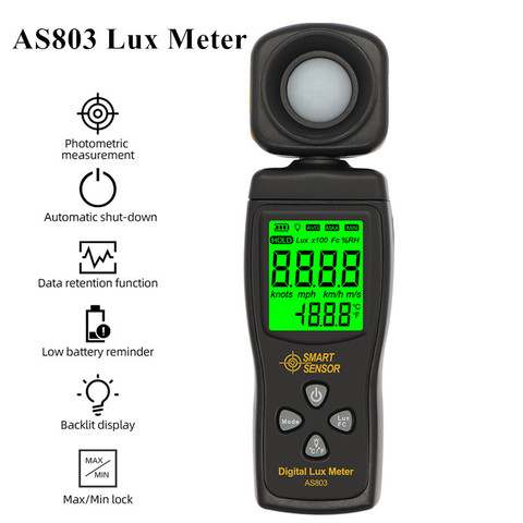 AS803 Luxmeter Digital Light Meter Lux Meter Photometer uv Meter UV Radiometer LCD Illuminometer Photometer Luminance Tester ► Фото 1/6